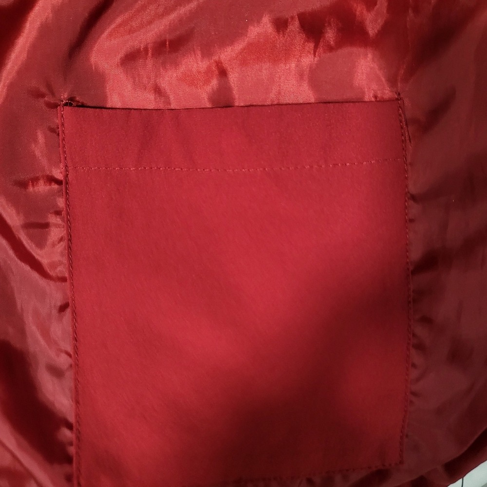 Zara Man Red Bomber Jacket Lightweight Mesh Lined Full Zip Mens XL - Picture 5 of 5